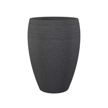 Emsa Landhaus puķu pods 283/65 Black-Granite D47 – 47 cm apaļš stādītājs, 38 L, UV un sala izturīgs, iekštelpām un ārtelpām