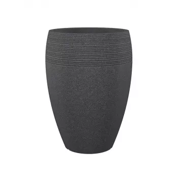 Emsa Landhaus puķu pods 283/65 Black-Granite D47 – 47 cm apaļš stādītājs, 38 L, UV un sala izturīgs, iekštelpām un ārtelpām