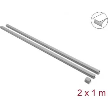 Delock pašlīmējošs kabeļu kanāls ar bīdāmu vāku 24 x 14 mm, 1 m, 2 gab., pelēks, ar savienotāju