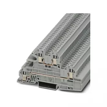 Phoenix 3076031 UTI 2,5-L/L instalācijas daudzlīmeņu spaiļu bloks, skrūvju savienojums, 2 līmeņi, 4 savienojumi, 2,5 mm², 500 V, 24 A, pelēks