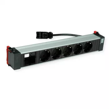 Bachmann POWER FRAME 5x Schuko kontaktligzda, 1x moduļu slots, 0,2 m GST18i3, melna