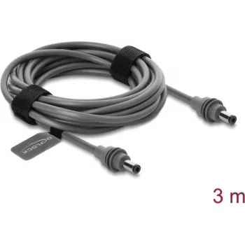 Delock 91824 5,5 x 2,1 mm līdz 5,5 x 2,1 mm strāvas kabelis Starlink Mini, 3 m, pelēks