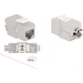 LogiLink NK4067 Cat.8.1 Keystone ligzda, STP, bez instrumentiem, RJ45 sieviešu, 40G, 2000 MHz, I klase, cinka liešana, 1 gab.
