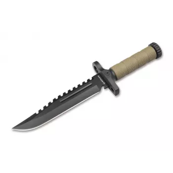 Boker Magnum M-Spec Survival nazis 02SC005 fiksēts asmens 440A tērauds G-10 rokturis Kydex apvalks ar uguns iededzinātāju un asināmo