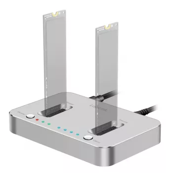 LogiLink USB 3.2 Gen2 2 vietu dokstacija M.2 NVMe SSD ar klonēšanas funkciju
