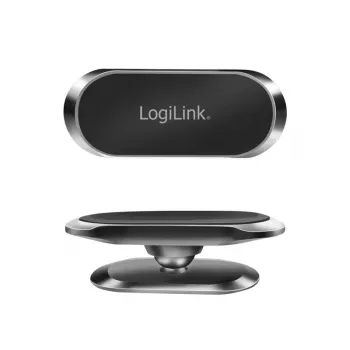 LogiLink Magnetic Air Vent Car Phone Holder Silver – 360° pagriežams, neodīma satvēriens, universāls