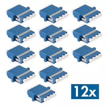LogiLink LC Quad optiskās šķiedras adapteris, 12 gab., zils, atloka montāžai, vienmodas