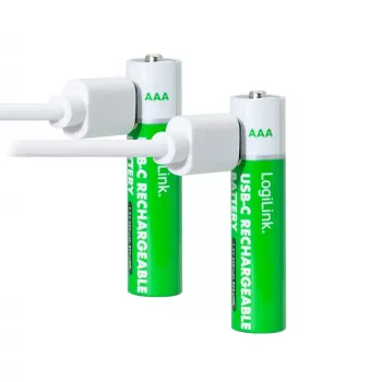 LogiLink LR03RCB2 USB-C uzlādējamas AAA Li-Ion baterijas, 1,5V, 750mWh, 2 gab.