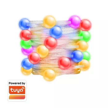 LogiLink WiFi Smart Globe Fairy String Light, 3m, Tuya saderīga, RGB + silta balta, IP44, 20 LED