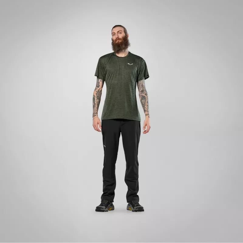Salewa Puez Melange Dry īso piedurkņu T-krekls - Dark Olive Melange - XL