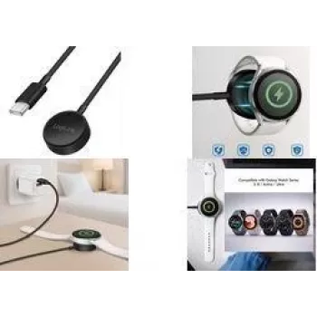 LogiLink PA0381 bezvadu indukcijas lādētājkabelis Samsung Galaxy Watch, melns, 1 m