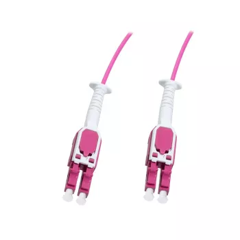 LogiLink Uniboot Push-Pull LC-LC OM4 daudzmodu optiskās šķiedras savienojuma kabelis, 1,0 m, LSZH, Heather Violet