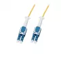 LogiLink Uniboot Push-Pull LC-LC OS2 vienmodu šķiedru kabelis, 0,5 m, LSZH, dzeltens