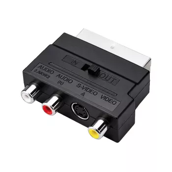 LogiLink SCART uz RCA/S-Video adapteris ar slēdzi, melns