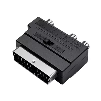 LogiLink SCART uz RCA/S-Video adapteris ar slēdzi, melns