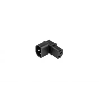 Kabelmeister IEC C14 uz C13 leņķa strāvas adapteris, 10A 250V, melns