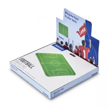 HAMA Football Mouse Pad Green/White 220x180mm neslīdoša tekstila virsma, gumijas pamatne