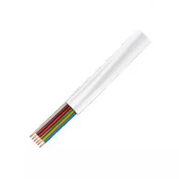 LogiLink CM06W plakanais telefona kabelis, 6 vadi CCA, 6x 0,12 mm, balts, 100 m spole