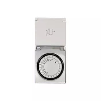 LogiLink ET0006 āra mehāniskais taimeris, IP44, 3680 W, 16 A, diennakts programma, 96 segmenti, 15 minūšu intervāli, Schuko, melns/pelēks