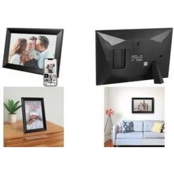 LogiLink Digital Photo Frame 10,1 collu IPS skārienjūtīgs Wi-Fi ar Uhale lietotni, melns