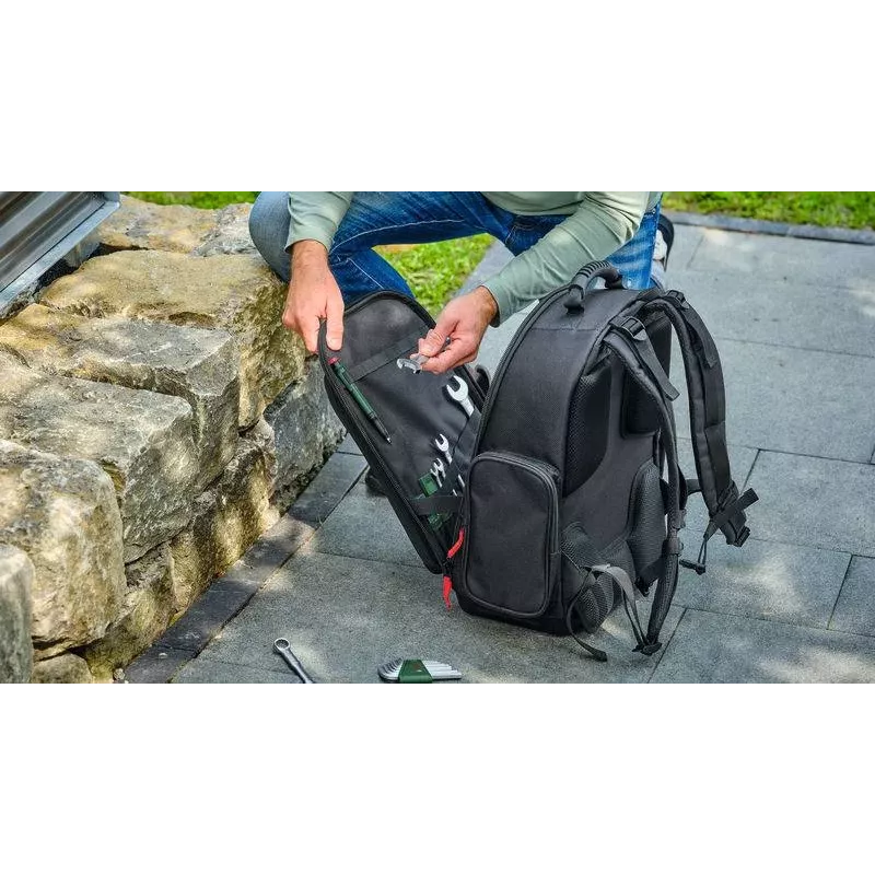 Bosch Power Tools 60 gabalu instrumentu mugursomas komplekts (melns/zaļš)