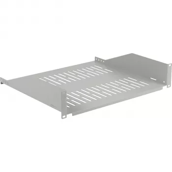 EFB ELEKTRONIK 19 inch 2U fiksētais plaukts, 400 mm dziļums, 22 kg slodze, gaiši pelēks RAL 7035