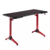 LogiLink spēļu galds 120x60 cm, rūdīta stikla virsma ar RGB apgaismojumu, sarkans rāmis