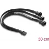 Delock ventilatora sadalītāja kabelis 1 x 4-Pin PWM Female uz 2 x 4-Pin PWM Male (otrais ar 3 vadiem) pīts apvalks 30 cm melns