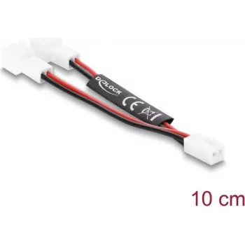 Delock Y-Splitter ventilatora kabelis 1x 2-pin sieviešu savienotājs uz 2x 2-pin vīriešu savienotāju 10 cm