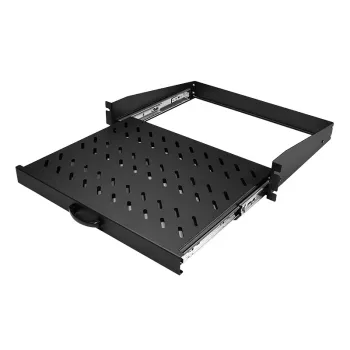 LogiLink 19 collu izvelkamais plaukts 2U, 350 mm dziļš, 30 kg slodze, melns