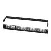LogiLink Modular 24-Port Cat.6A Keystone Patch Panel, 19 collu/1U, Melns, EconLine