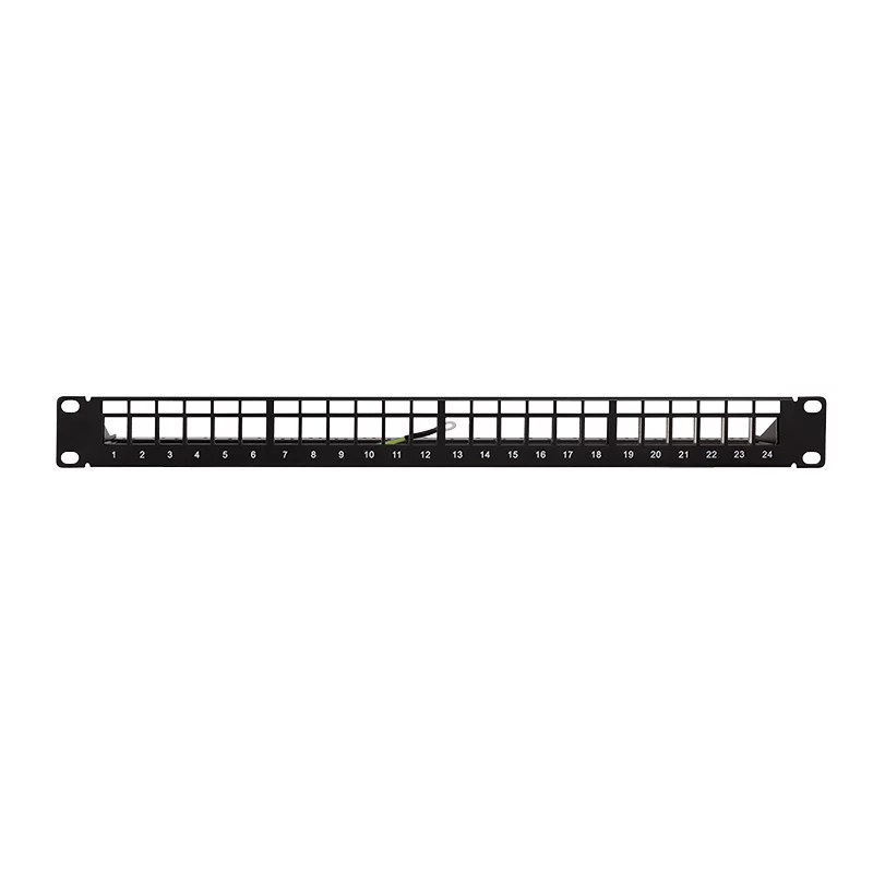 LogiLink Modular 24-Port Cat.6A Keystone Patch Panel, 19 collu/1U, Melns, EconLine