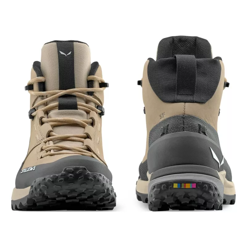Salewa Puez Leather Mid PTX Sieviešu pārgājienu apavi Quicksand/Onyx 36.5 izmērs