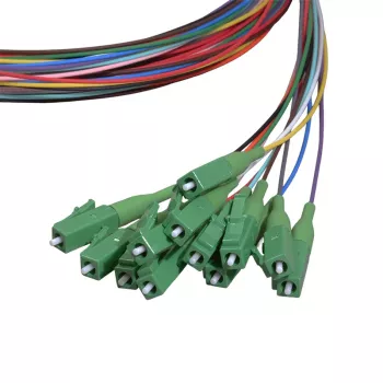 LogiLink optisko šķiedru pigtail komplekts 12 x LC/APC OS2 (G657.A1), 2m, krāsains, zaļš savienotājs