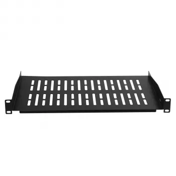 EFB Elektronik 19 inch 1U fiksētais plaukts, 350 mm dziļš, 10 kg slodze, melns RAL 9005