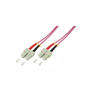 LogiLink OM4 SC/SC Duplex daudzmodu optiskās šķiedras kabelis, 3,0 m, LSZH violets
