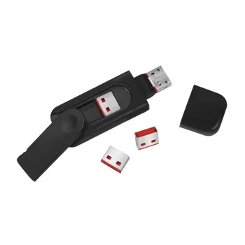 LogiLink AU0054 USB-A porta bloķētājs ar 1 atslēgu un 4 slēdzenēm, ceļojumu versija, melns
