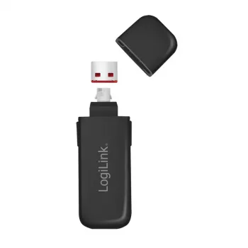 LogiLink AU0054 USB-A porta bloķētājs ar 1 atslēgu un 4 slēdzenēm, ceļojumu versija, melns