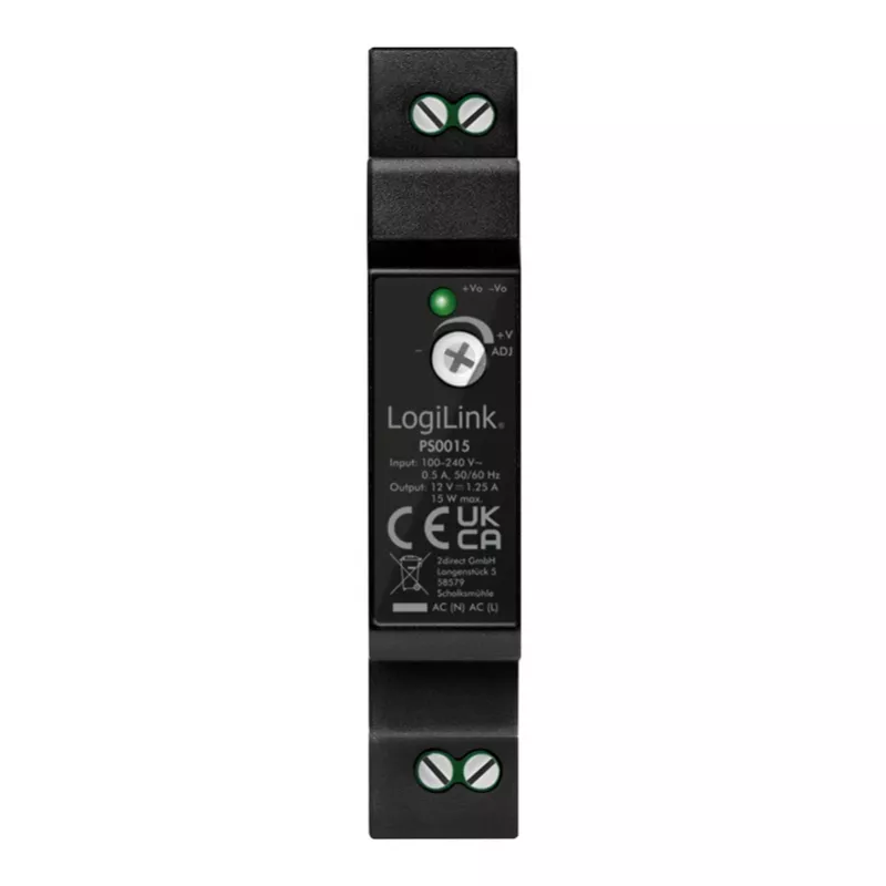 LOGILINK DIN Rail barošanas bloks 15 W / 12 V