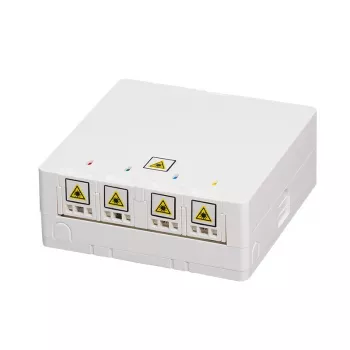 LOGILINK FTTH Termination Box FB1007, 4 Porti, Montāža pie Sienas vai uz DIN Sliedes, Balta