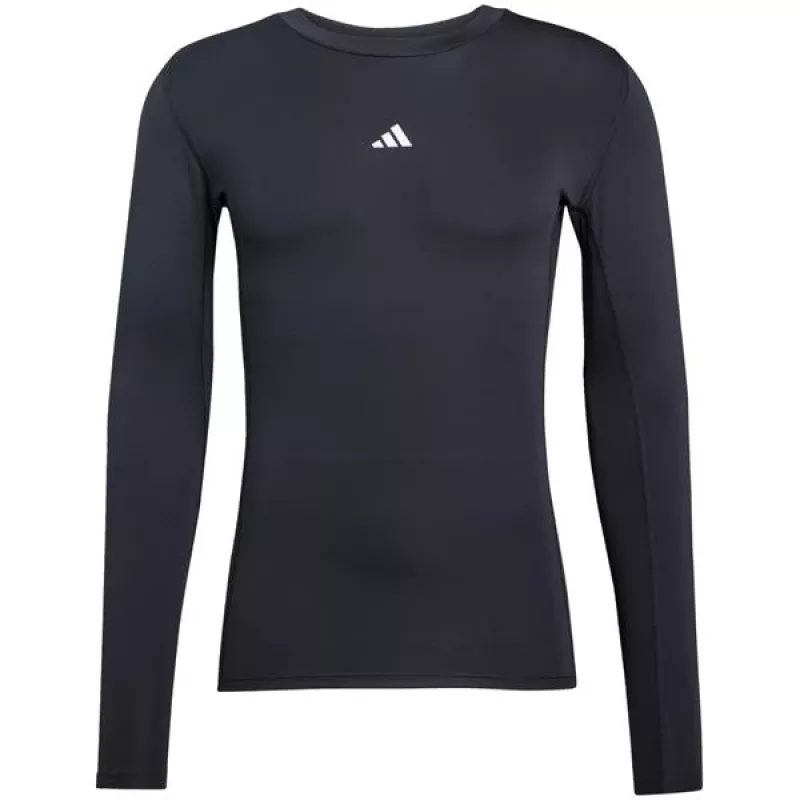 adidas Techfit garās piedurknes treniņu krekls vīriešiem, melns, L izmērs