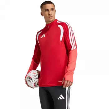 adidas Tiro 26 Competition treniņkrekls vīriešiem ar garām piedurknēm un pusgaro rāvējslēdzēju, sarkans, L izmērs