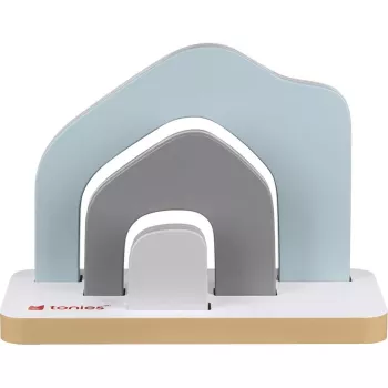 TONIES Mini Standregal - Haus 11003995 (rosa) - rozā mājas formas MDF stāvošais plaukts ar 2 plauktiem, 3 nodalījumiem, bērnu istabai, EN 71 sertificēts