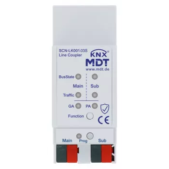MDT SCN-LK001.03S KNX līnijas/apgabala savienotājs ar Data Secure un starpniekservera funkciju