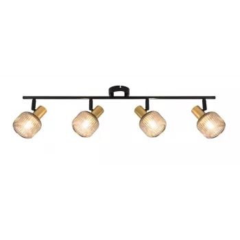 Spot Light Shadow 4XE14 melns/zelta - 4 lampu regulējams griestu/sienas prožektors