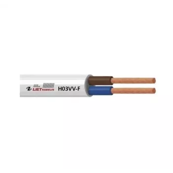 Kabelis H03VV-F 3x0.75 balts 50m