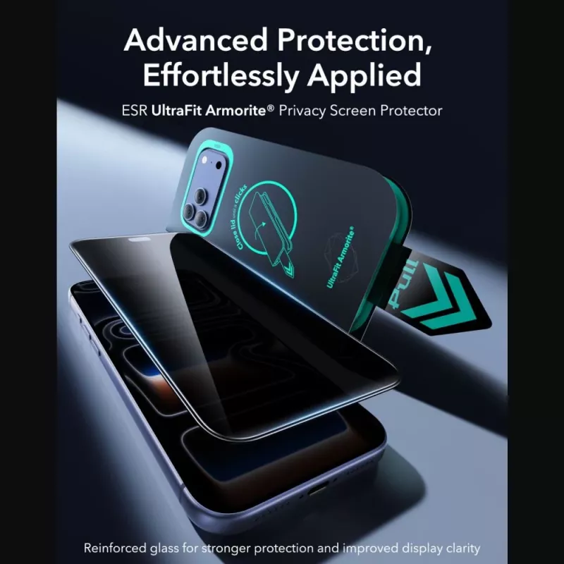ESR UltraFit Armorite Privātuma rūdītais stikls iPhone 18 Pro Max (2 gab.)