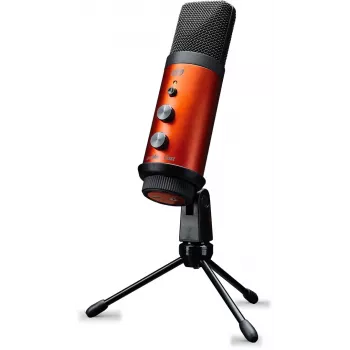 ESI cosMik uCast studijas mikrofons - USB-C kondensatora mikrofons ar austiņu izeju, 24-bit/96kHz, kardioīds, galda statīvs, melns