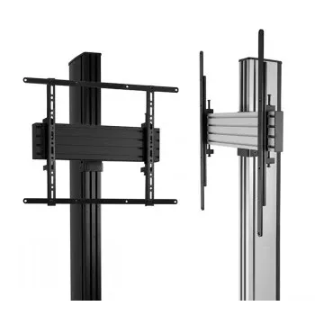 B-TECH AV SYSTEM X - Universāls dubultā ekrāna grīdas statīvs (VESA 600 x 400) - 2,4 m, melns