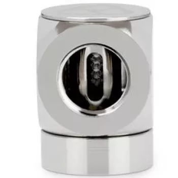 Thermal Grizzly DeltaMate Rotary 90° Female-to-Female G1/4 Adapter, Gloss Nickel